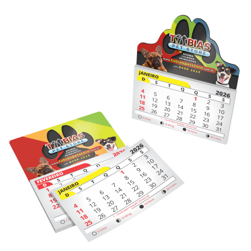 Ímãs com Calendário 8x5cm