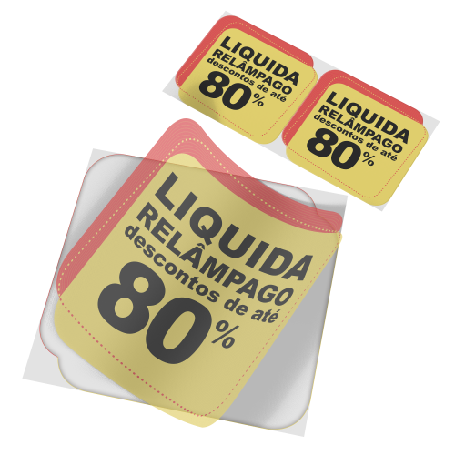 adesivo para vitrine quadrado com cantos arredondados