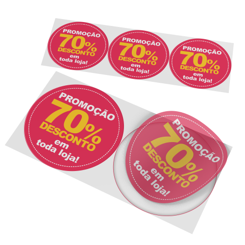 adesivo para vitrine redondo