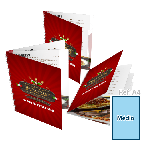 cardápio plástico pvc médio | 21,5x29cm