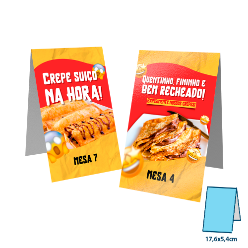 Display de Mesa PVC Dados Variáveis Tipo A 17,6x5,4cm