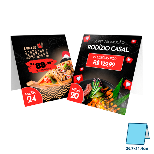 Display de Mesa PVC Dados Variáveis Tipo A 26,7x11,4cm