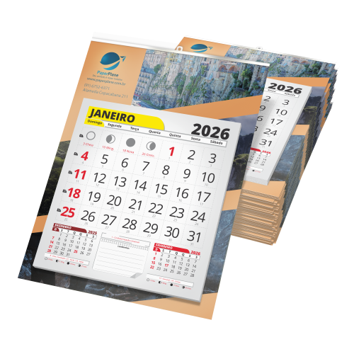 Folhinha Vareta Metálica e Bloco Duplex 250g Verniz Total Frente