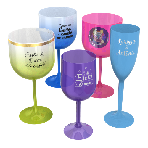 Taças personalizadas para aniversários, lançamentos, festas e eventos