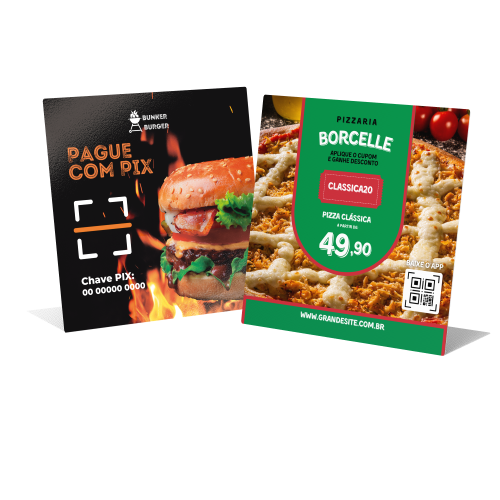 Display de Mesa Tipo L 8,5x5,4cm PVC 0,5mm Cristal Frente e Verso