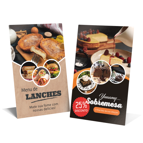 Display de Mesa Tipo L 9,4x14,4cm PVC 0,5mm Cristal Frente e Verso