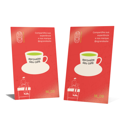 Display de Mesa Tipo L 9,4x14,4cm PVC 0,5mm Cristal Frente e Verso