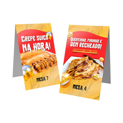 Display de Mesa Dados Variáveis Tipo A 17,6x5,4cm PVC 0,5mm Cristal Frente e Verso